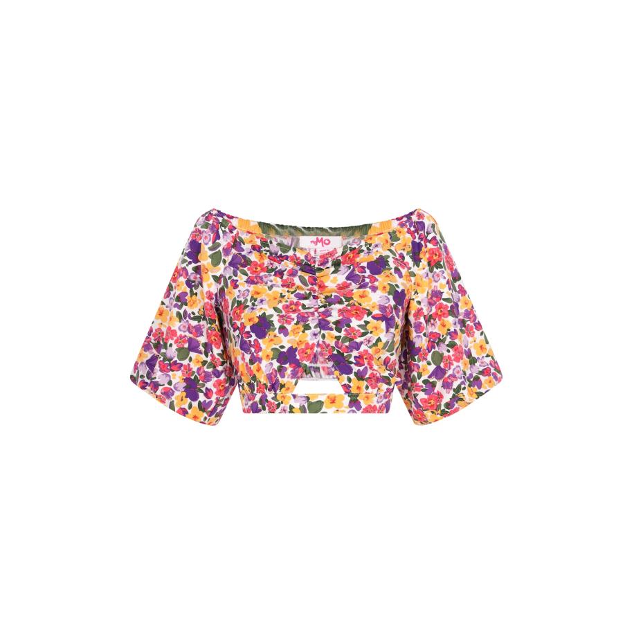 MYMO MYMO Blouse geel / lila / rosa / wit -