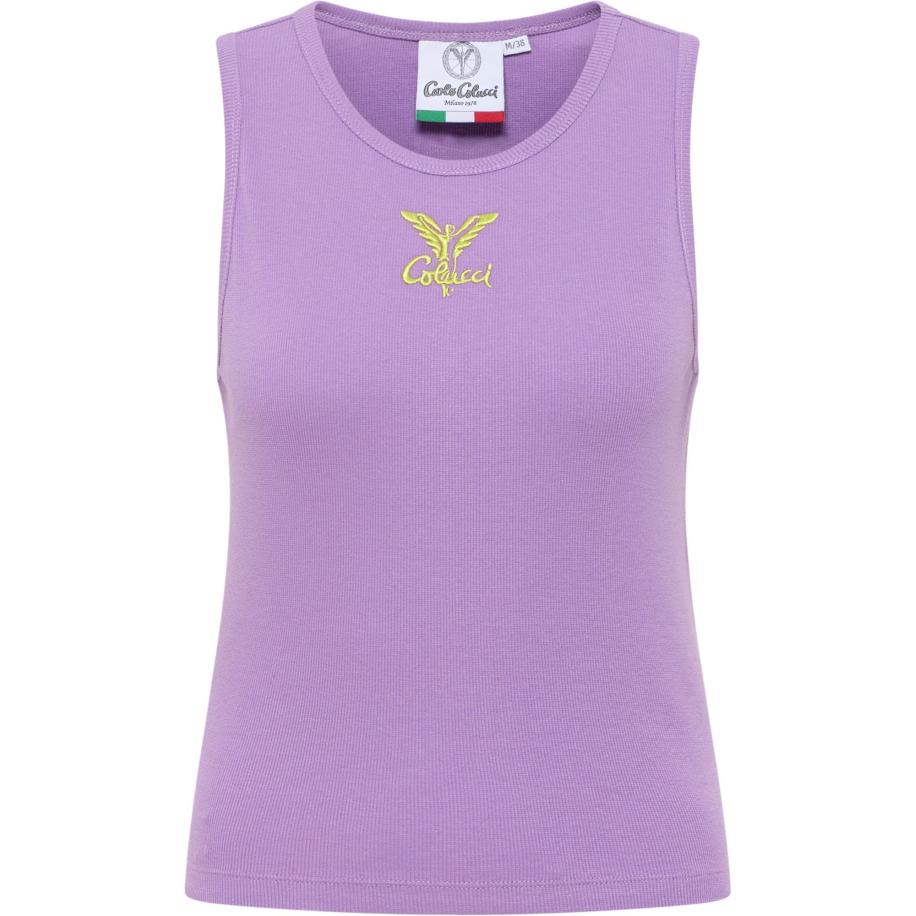 carlo colucci Carlo Colucci Gebreide top goud / lila -