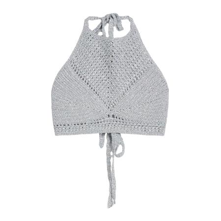 Bershka Bershka Gebreide top zilver