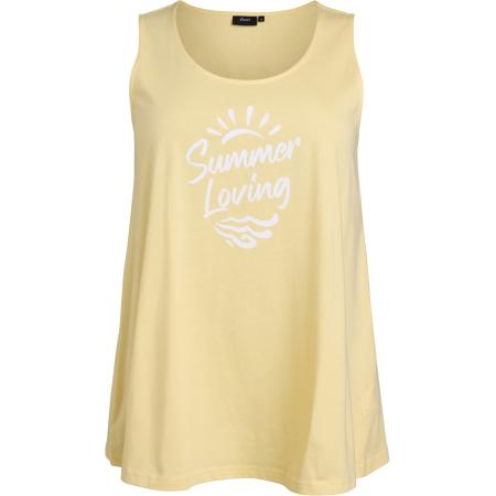 Zizzi Zizzi Top Vmy lichtgeel / wit