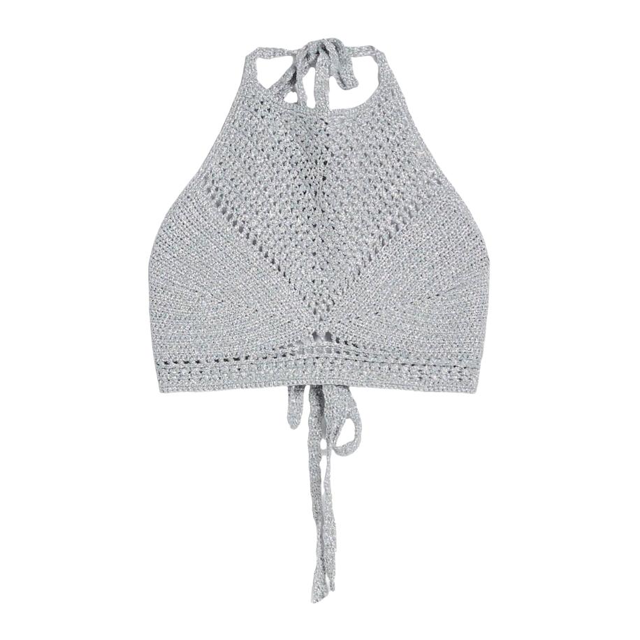 Bershka Bershka Gebreide top zilver -