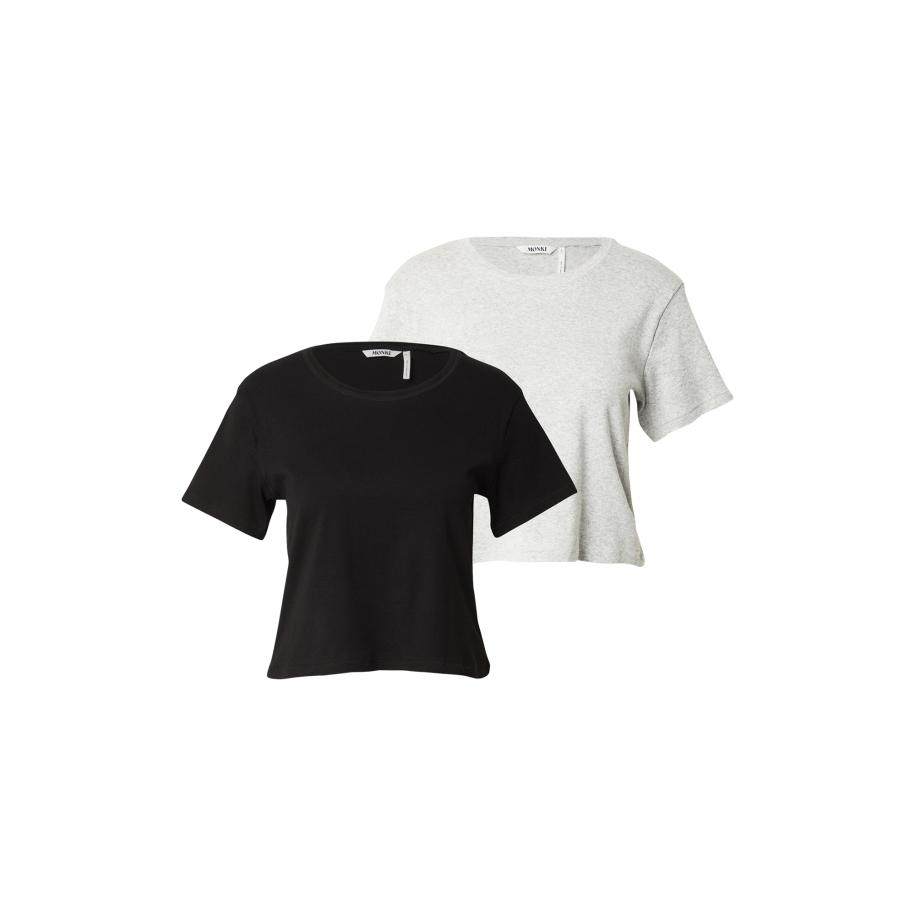 Monki Monki Shirt grijs gemêleerd / zwart -
