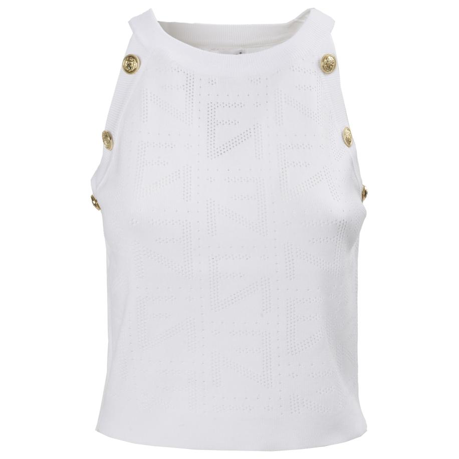 Influencer Influencer Gebreide top offwhite -