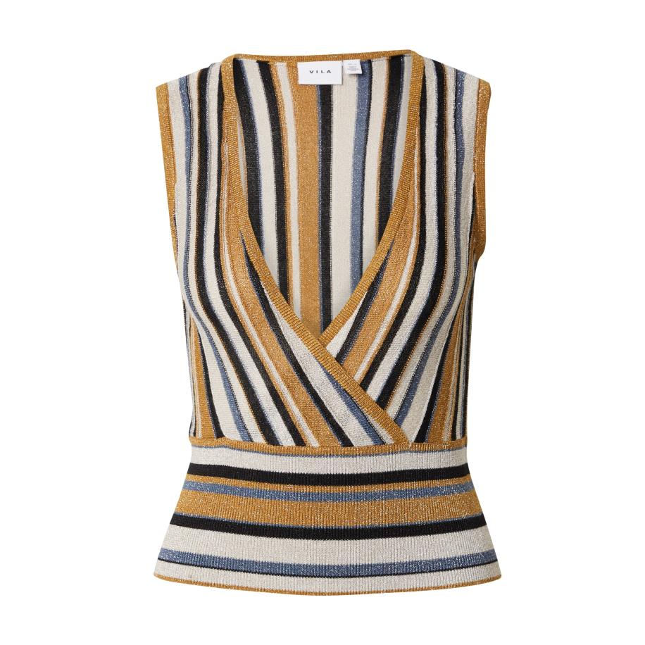 Vila VILA Gebreide top VISAXY navy / cognac / zwart / wit -