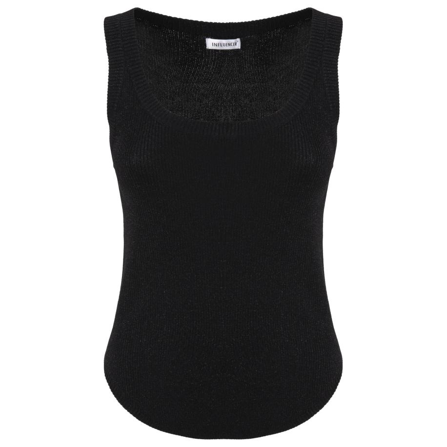 Influencer Influencer Gebreide top zwart -