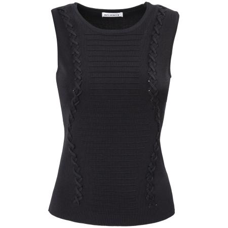 Influencer Influencer Gebreide top zwart