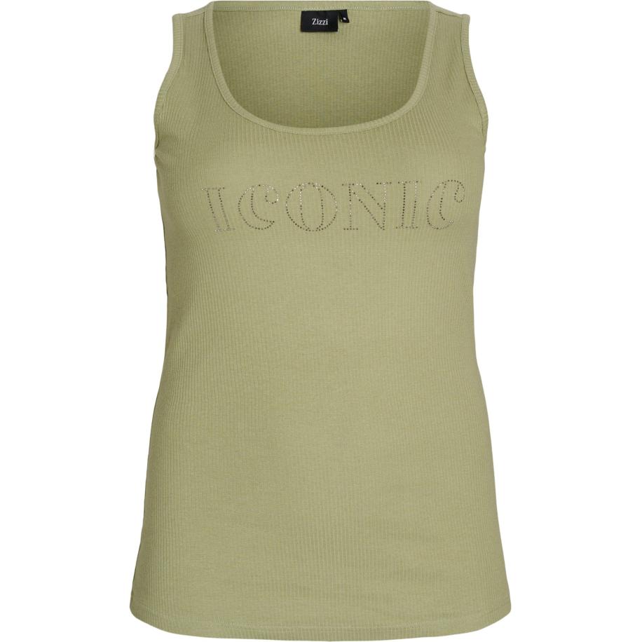 Zizzi Zizzi Top Evinna kaki / zilver -