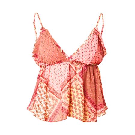 Free People Free People Top geel / pink / rood / wit