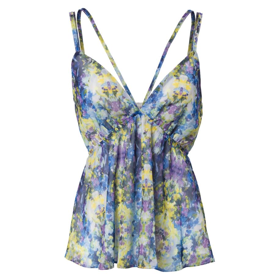 Influencer Top blauw / geel / groen / lila Multicolor