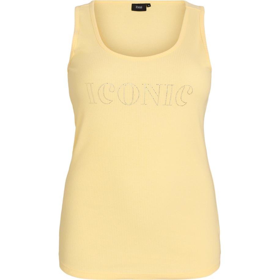 Zizzi Zizzi Top Evinna lichtgeel / zilver -