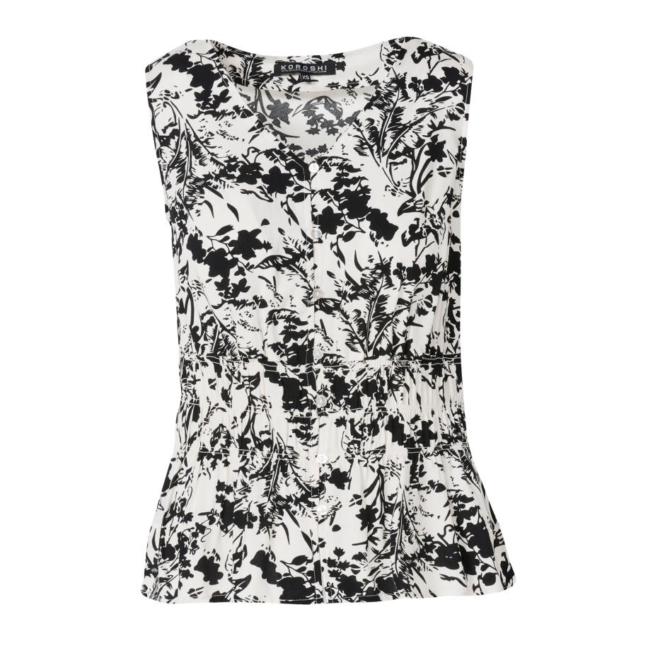 KOROSHI KOROSHI Top zwart / wit -