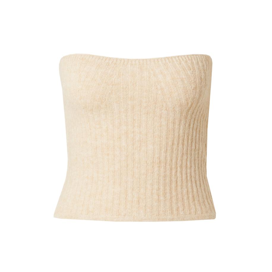 Pieces PIECES Gebreide top PCLINA wolwit -