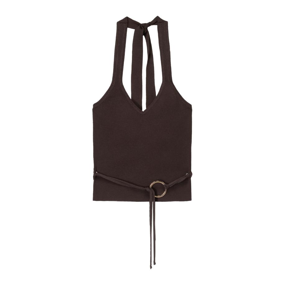 Bershka Bershka Gebreide top chocoladebruin -