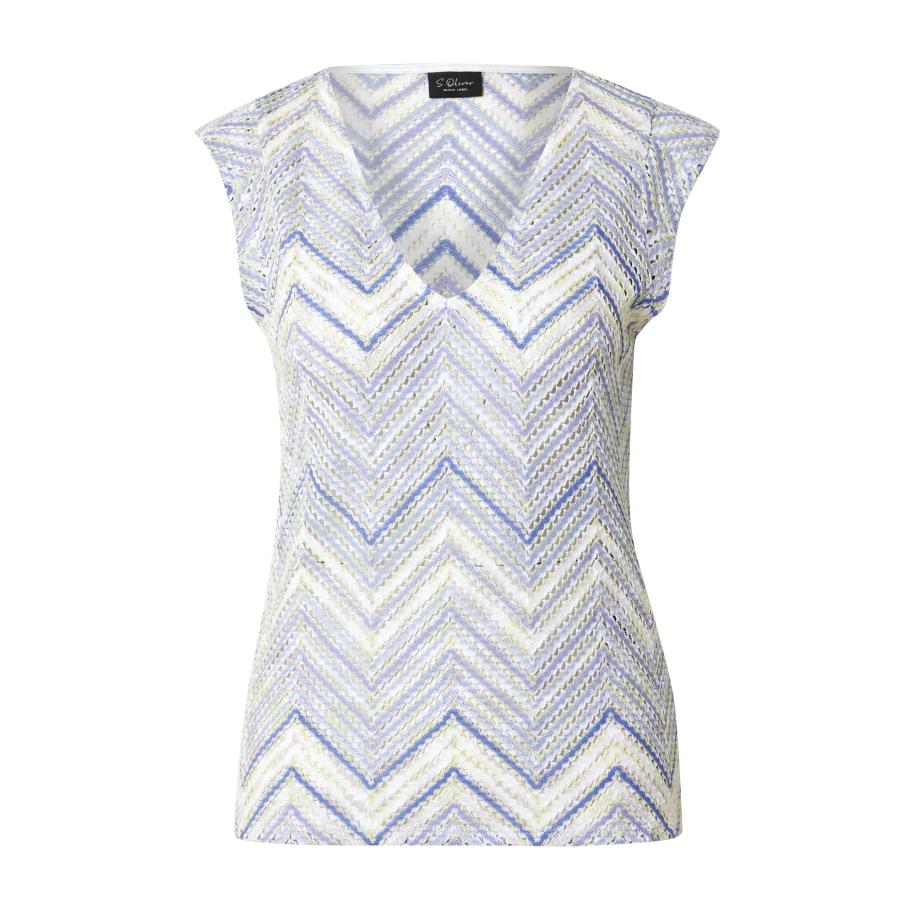 s.Oliver BLACK LABEL s.Oliver BLACK LABEL Gebreide top lichtblauw / lichtgeel / offwhite -