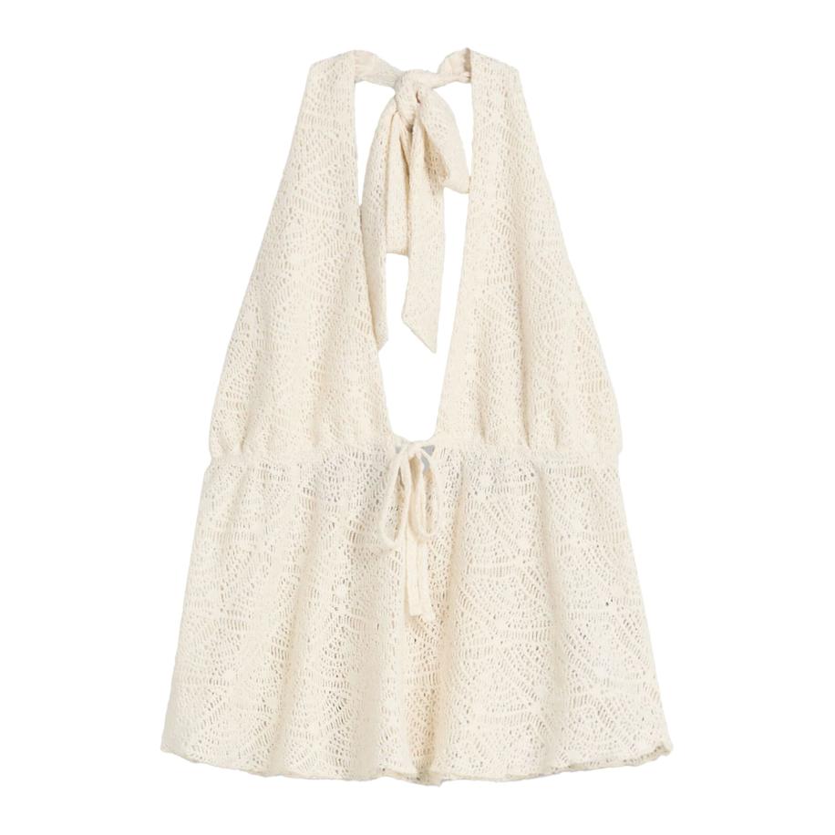 Bershka Bershka Gebreide top ecru -