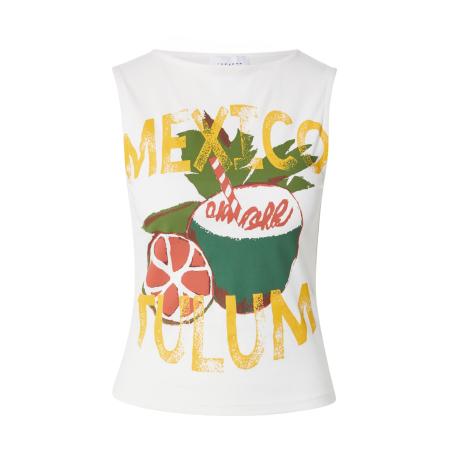TOPSHOP Top Mexico Tulum ecru / geel / groen / rood