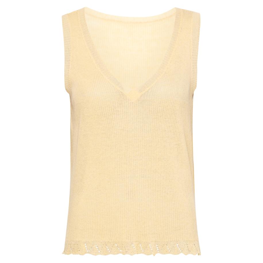 Vila VILA Gebreide top lichtgeel -