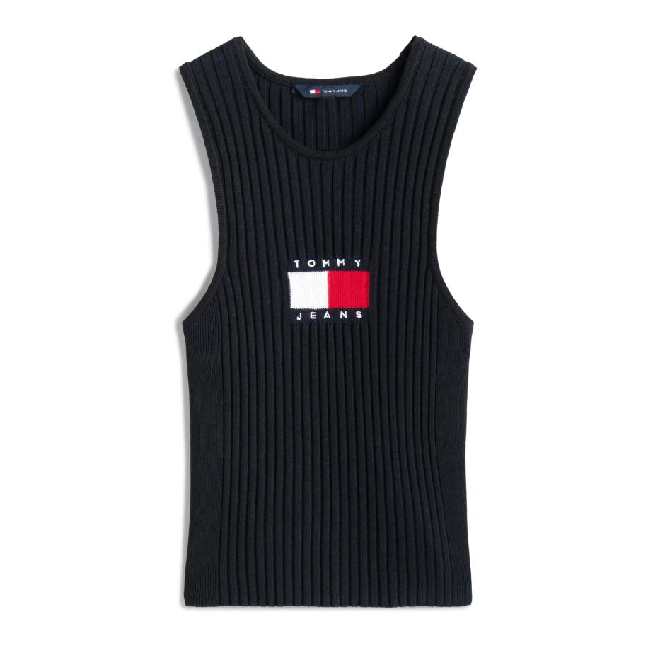 Tommy Jeans Tommy Jeans Gebreide top donkerrood / zwart / wit -