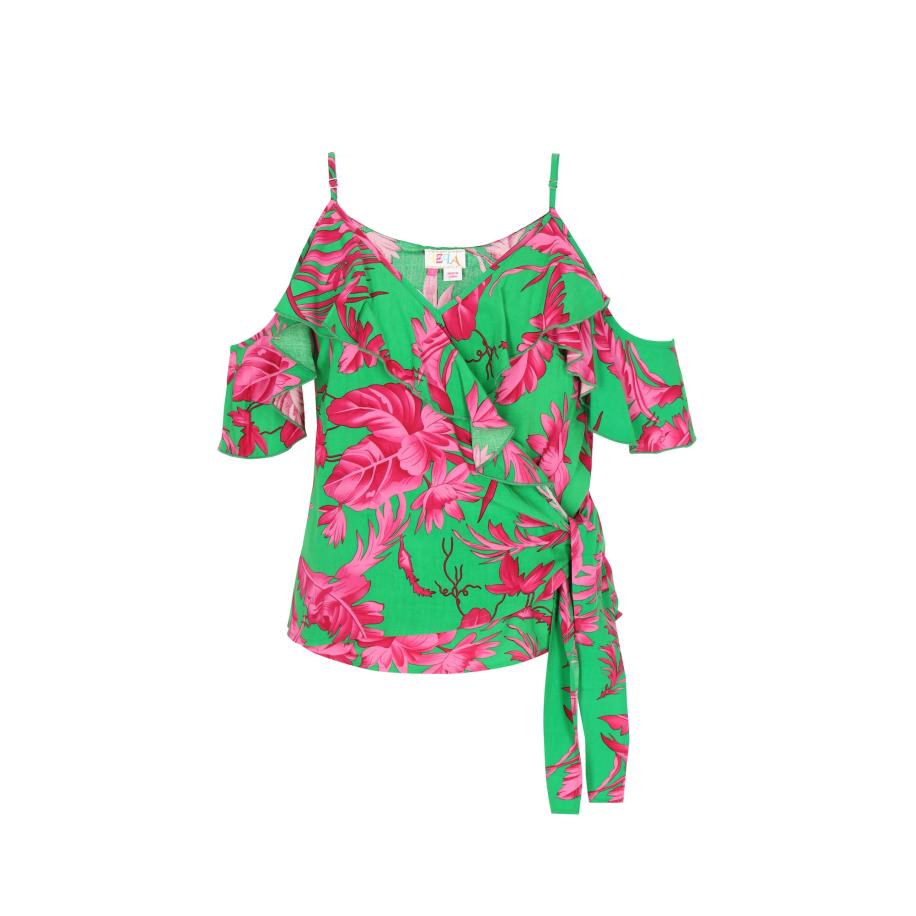 IZIA IZIA Top Fashion Look groen / pink -