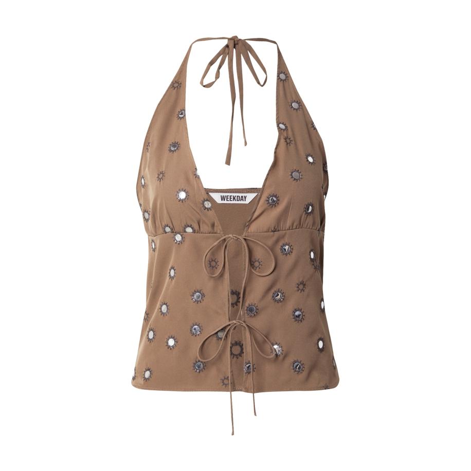 Weekday WEEKDAY Top Genas ivoor / cappuccino / zwart -