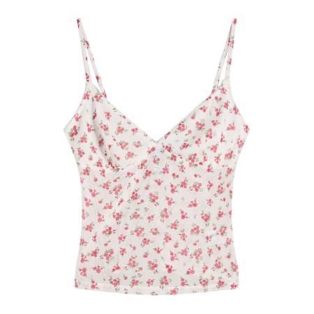 Bershka Bershka Top crème / chamois / limoen / knalrood