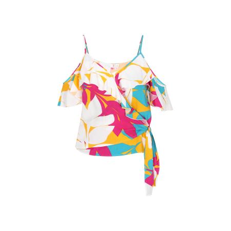 ebeeza ebeeza Blouse Fashion Look azuur / curry / pink / wit