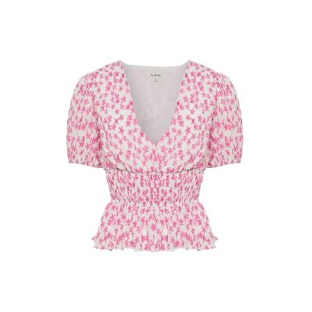 Tussah Top HARLIE pink / wit