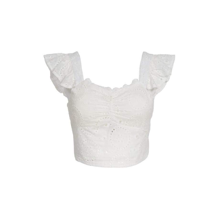 Influencer Blouse Sangallo offwhite Wit