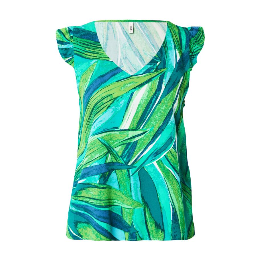 Only ONLY Blouse ONLALMA turquoise / limoen / petrol / mintgroen -