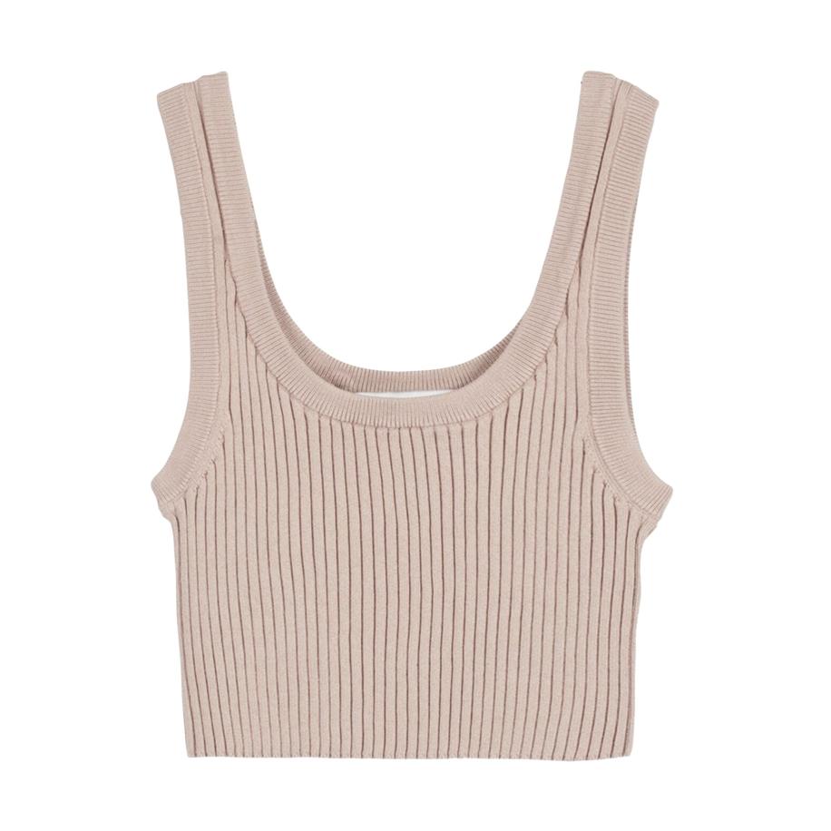 Bershka Bershka Gebreide top donkerbeige -