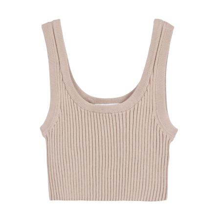 Bershka Bershka Gebreide top donkerbeige