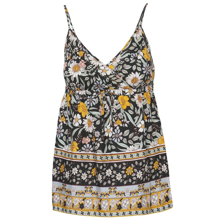 KOROSHI Top gemengde kleuren / zwart Zwart