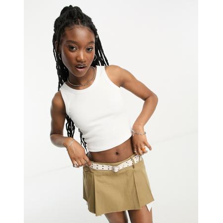 JJXX Fallon Geribbeld cropped hemd in wit