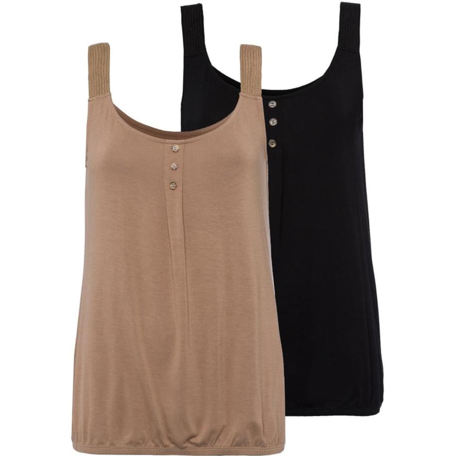Lascana LASCANA Top taupe / zwart -