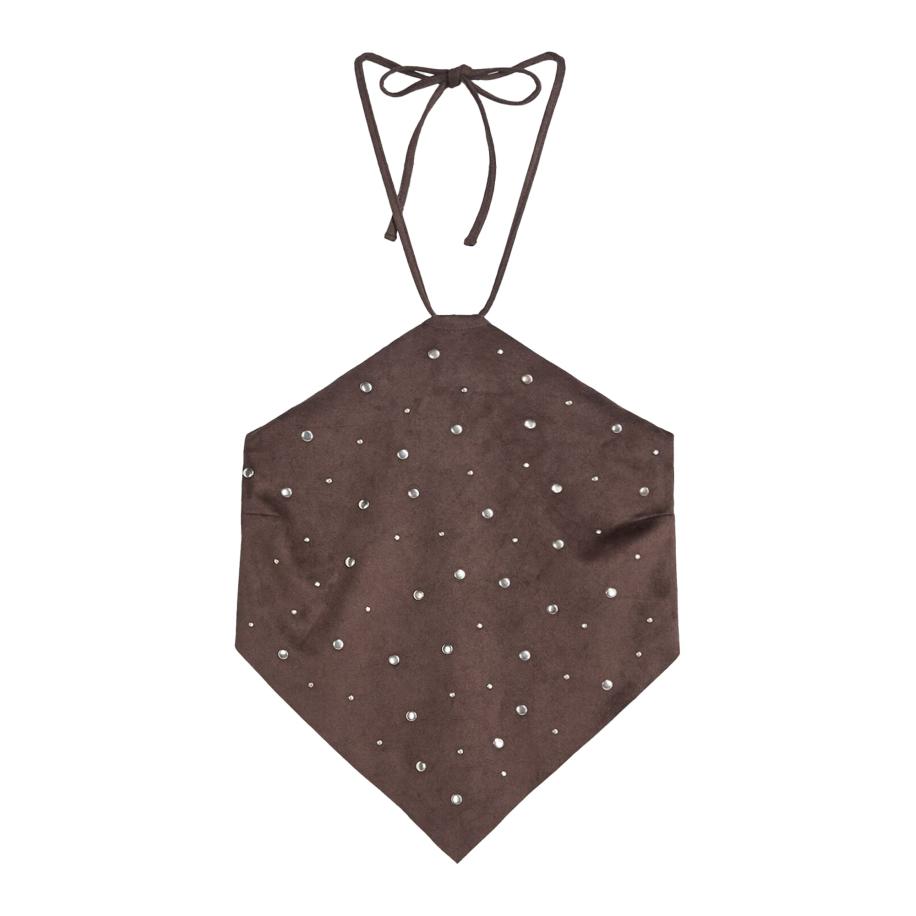 Bershka Bershka Top ivoor / chocoladebruin -