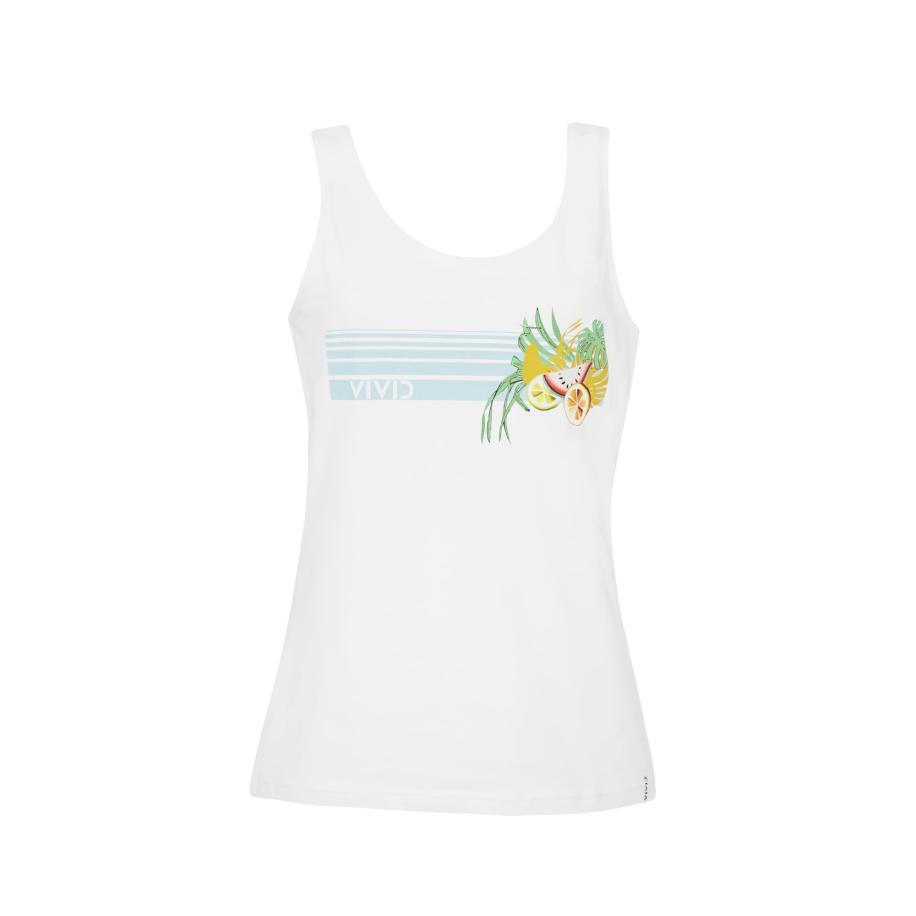 Vivid VIVID Top smoky blue / citroen / grasgroen / wit -