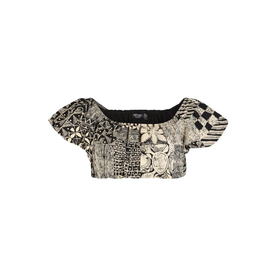 Nasty Gal Nasty Gal Petite Shirt beige / zwart -