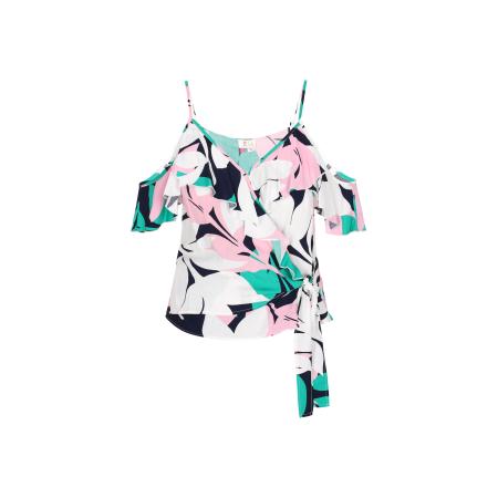 ebeeza ebeeza Blouse Fashion Look groen / lichtroze / zwart / wit