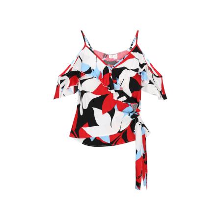 ebeeza ebeeza Blouse Fashion Look lichtblauw / rood / zwart / wit