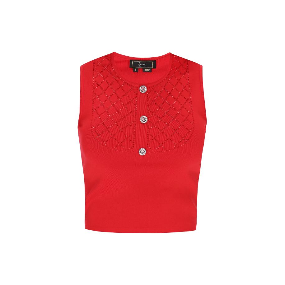 Faina faina Gebreide top Fashion Look rood -