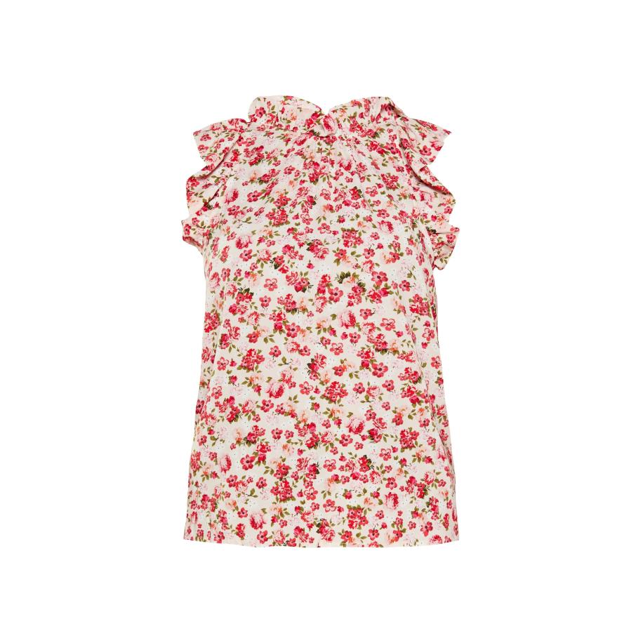 FELIPA FELIPA Blouse Spring Summer lichtbeige / groen / rood / wit -