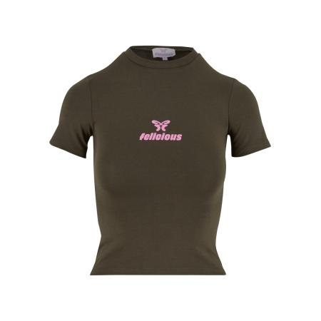 Felicious Shirt donkergroen / rosa