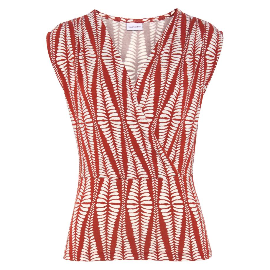 Lascana LASCANA Top vuurrood / wit -