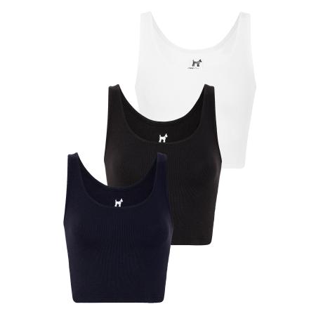 Williot Williot Top navy / zwart / wit