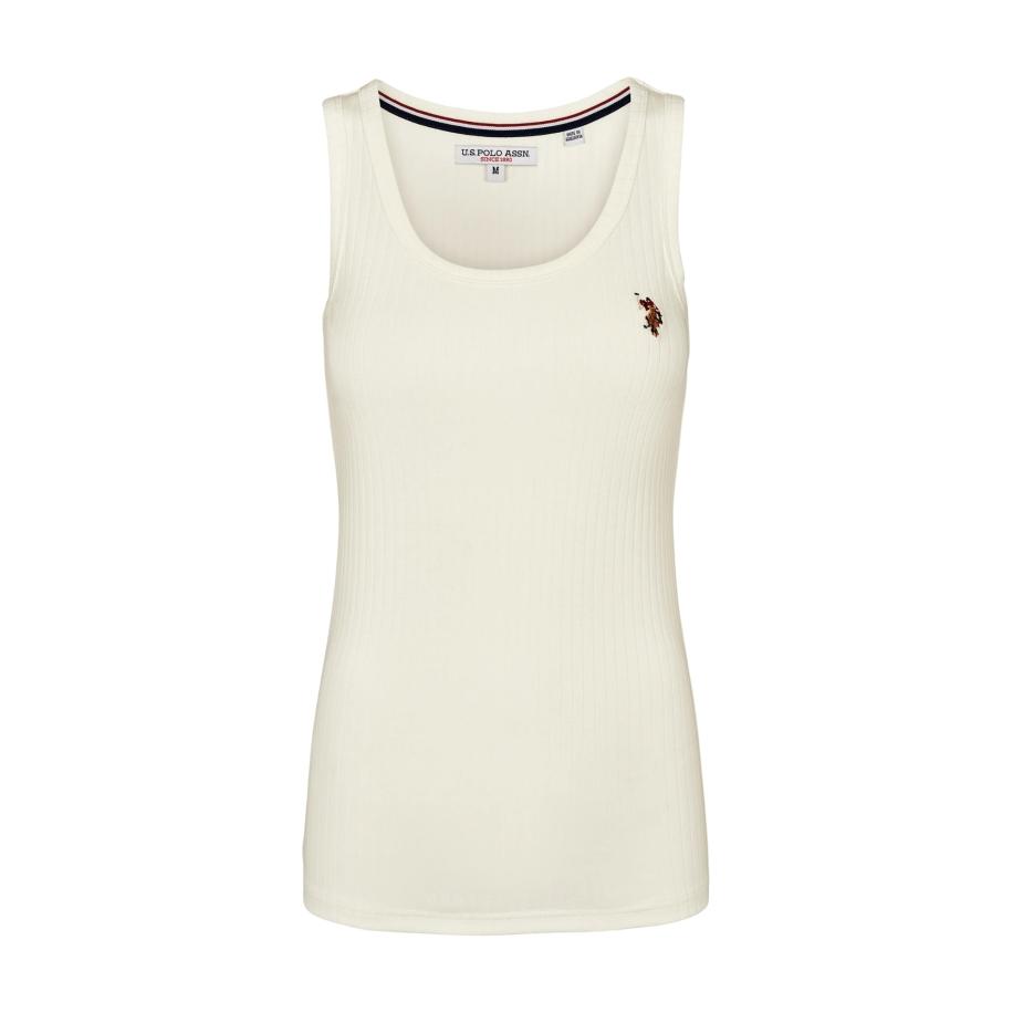 U.S. Polo Assn. U.S. POLO ASSN. Top Casandra ombergrijs / bloedrood / wolwit -