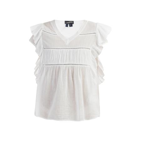 Fashionkilla Gelaagd vormgevend hemdje van gladde stof met kanten rand en V-hals in zwart