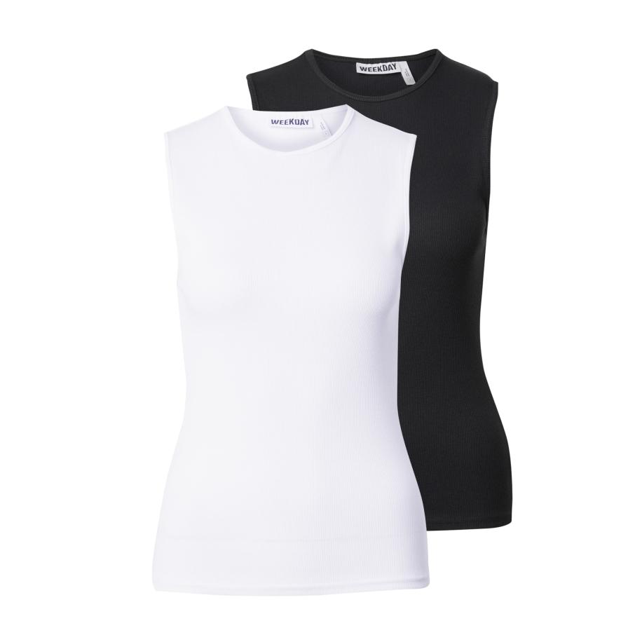 Weekday WEEKDAY Top zwart / wit -