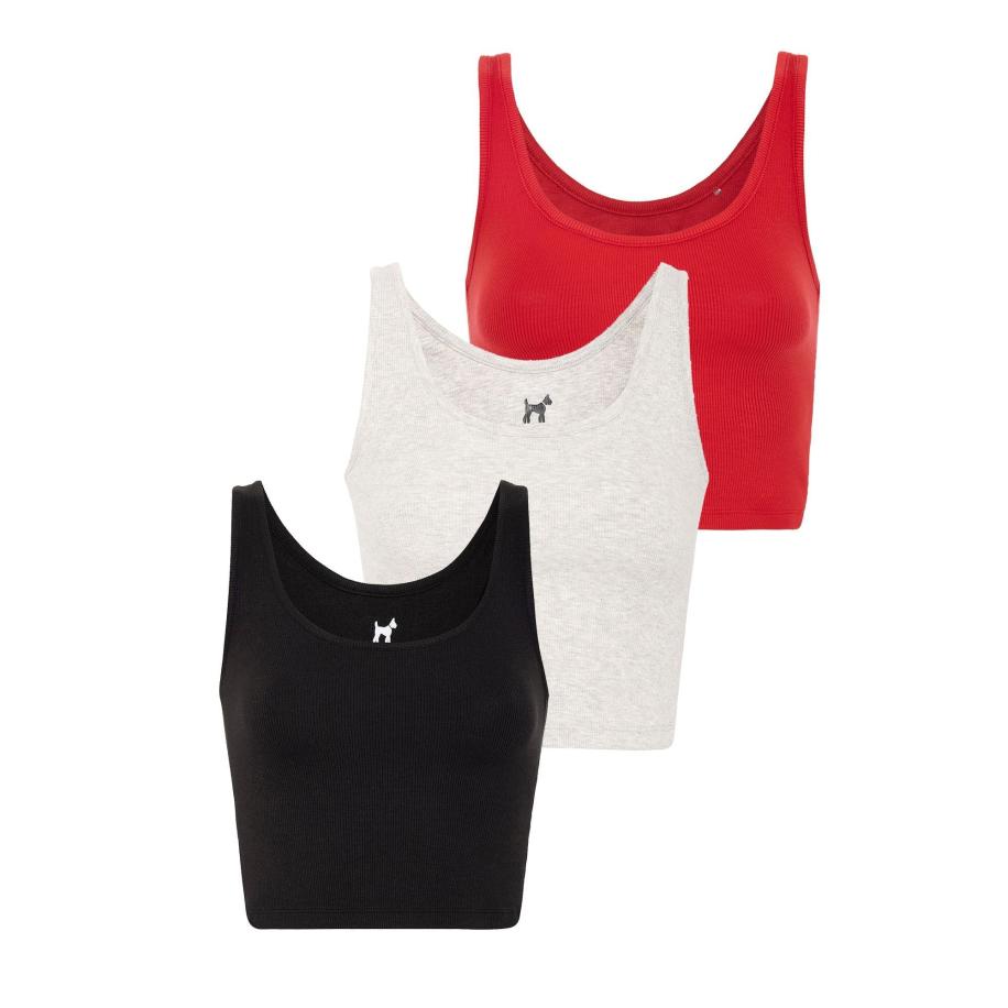 Williot Williot Top lichtgrijs / rood / zwart -