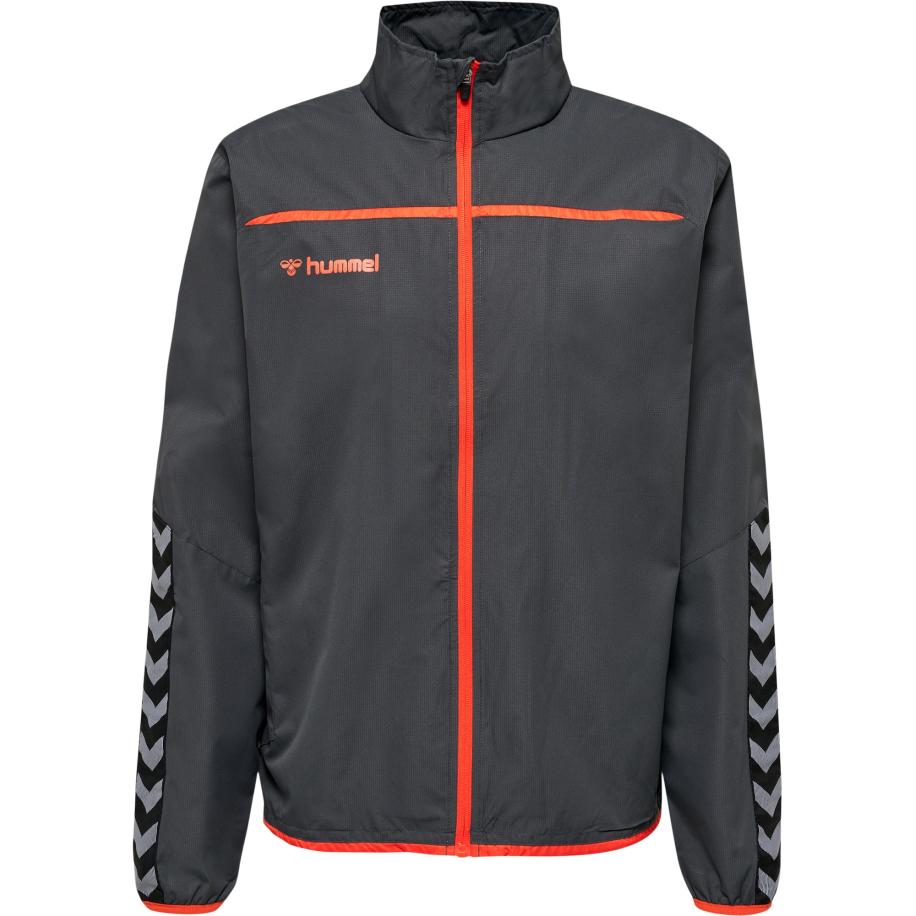 Hummel Hummel Trainingsjack Authentic antraciet / lichtgrijs / oranje -