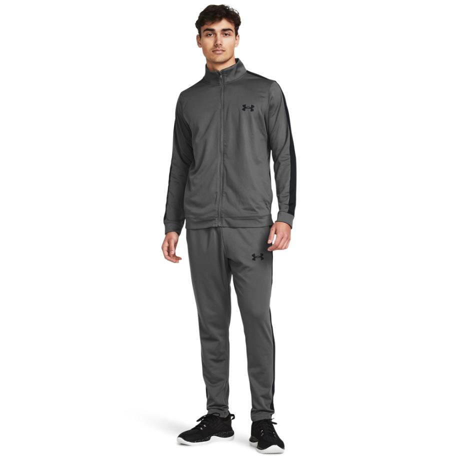 Under Armour Rival Knit Herentrainingspak Castlerock / Zwart / Zwart XS Grijs